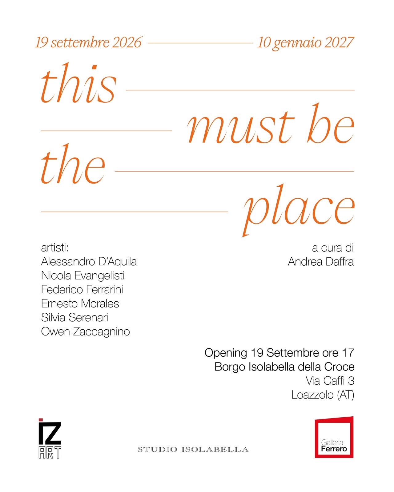IZart Gallery inaugura la seconda mostra: “THIS MUST BE THE PLACE”